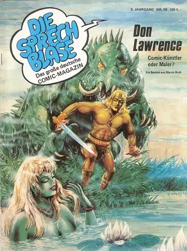 (Ohne Autor): Die Sprechblase. Das große deutsche Comic-Magazin. 9. Jg. Heft Nr. 58, März 1984. 