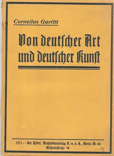 Gurlitt, Cornelius: Von deutscher Art und deutscher Kunst. 