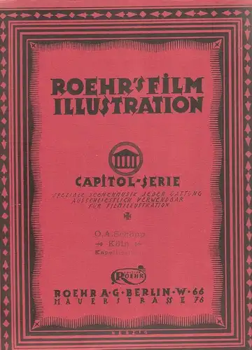 Fresco, Joan (Komponist): Capitol Serie. Spezielle Scenenmusik jeder Gattung ausschließlich verwendbar für Film Illustration. NR. 3: Orientale. Für Karawanen , orientalische Landschafts  od. Märchenscenen.. 