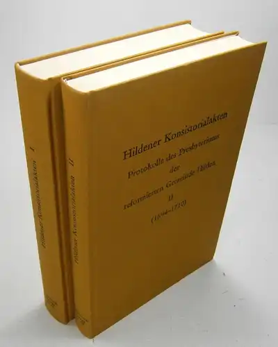 Huckenbeck, Ernst (Hg.): Hildener Konsistorialakten. Protokolle des Presbyteriums der reformierten Gemeinde Hilden. Band I (1670-1694) + Band II (1694-1710). (Niederbergische Beiträge, Band 48 + Band 49). 