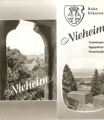 Verkehrsverein Amt Nieheim (Hrsg.): Nieheim. Ruhe und Erholung. Teutoburger Wald. Eggegebirge. Weserbergland. (Reiseprospekt,  1956). 