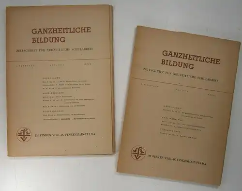 Arbeitskreis für praktische Schulreform (Hg.): Ganzheitliche Bildung. Zeitschrift für neuzeitliche Schularbeit. Heft 5   Mai 1950: Grundlagen   Emil Karl Berndt: Die gesellschaftlichen.. 