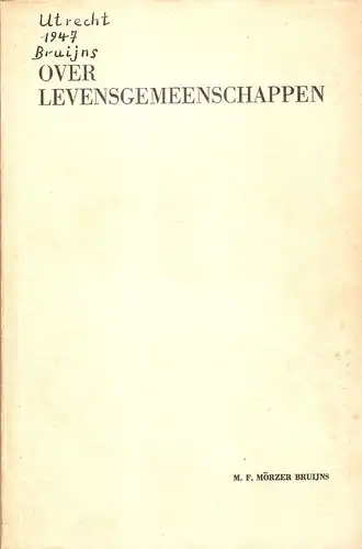 Moerzer, Bruyns / Maurits, Frans: Over levensgemeenschappen. (Dissertation). 