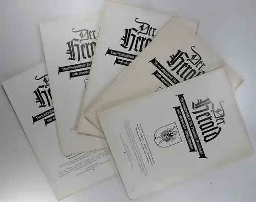 Div. Autoren: Der Herold. Vierteljahresschrift für Heraldik, Genealogie und verwandte Wissenschaften. Band 4 - Hefte 6/7, 10Band 5 - Hefte 1/2, 3, 6/7. 