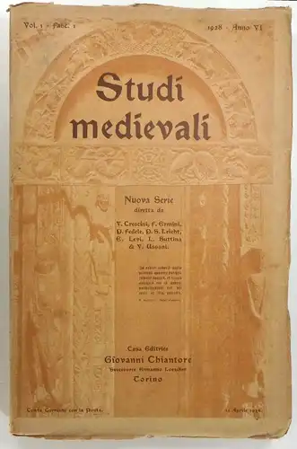 Crescini, V. u.a: Studi medievali. Nuova Serie. Vol. 1 - Fasc. 1 - 1928. 