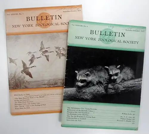 Beebe, William u.a: Bulletin New York Zoological Society. September-October + November-December, 1935. (Volume XXXVIII, No. 5+6). 