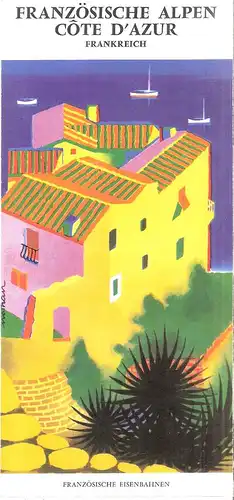 S.N.C.F. (Hrsg.): Französische Alpen. Cote d' Azur. Frankreich. SNCF 1958. Nathan - Perceval. Illustrator (Reiseprospekt). Französische Eisenbahnen. 
