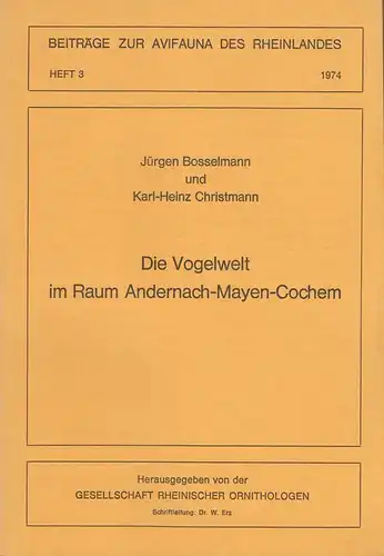 Bosselmann, Jürgen / Christmann, Karl-Heinz: Die Vogelwelt im Raum Andernach, Mayen, Cochem. Eine Gebietsavifauna d. Eifel. (Beiträge zur Avifauna des Rheinlandes ; H. 3). 
