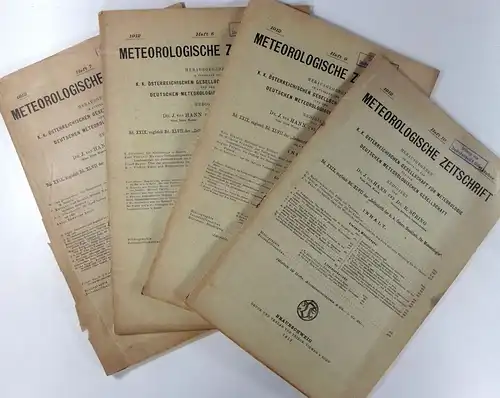 Hann, J. von / R. Süring: Konvolut "Meteorologische Zeitschrift" - 7 Hefte 7-11/ 1912 + 1-2/ 1913. 