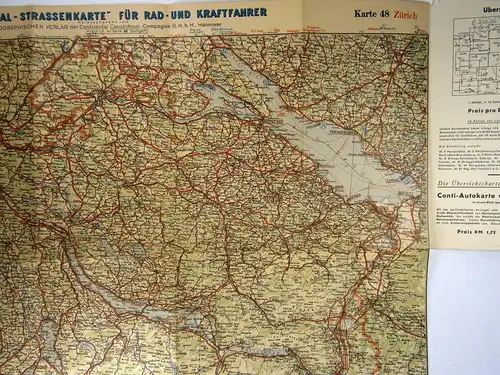 Continental (Hg.): Continental Strassenkarte. Zürich. Karte 48. Maßstab 1:300 000. 