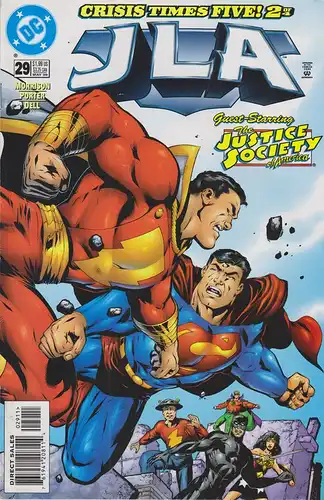 Howard Porter Grant Morrison and John Dell: JLA, No. 29: Crisis Times Five! No. 2 of 4; May 1999. 