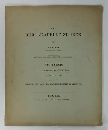 Peters, F: Die Burg-Kapelle zu Iben. 