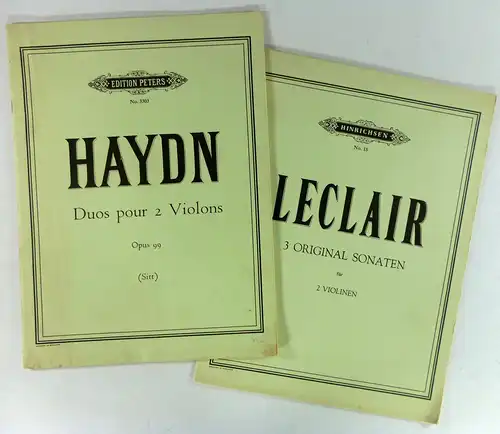 Haydn (Sitt)/ Leclair: Franz Joseph Haydn: Trois Duos Pour 2 Violons. Opus 99. Edited by Hans Sitt (No. 3303) + Jean Marie Leclair: 3 Original Sonaten für 2 Violinen (No. 15). 