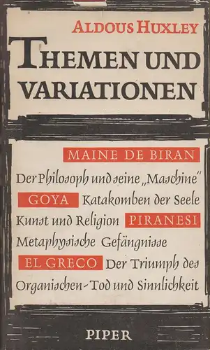 Huxley, Aldous: Themen und Variationen. 