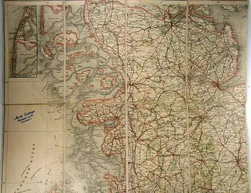 Geographische Anstalt von Ludwig Ravenstein (Hg.): Ravensteins Verkehrs-, Rad- und Automobilkarte von Gross-Hamburg und Schleswig-Holstein sowie angrenzende Gebiete. 1:300.000. 