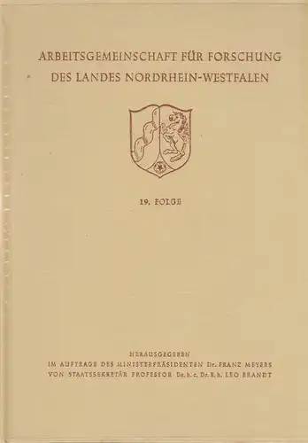 Arbeitsgemeinschaft für Forschung des Landes Nordrhein-Westfalen (Hrsg.): Natur-, Ingenieur- und Gesellschaftswissenschaften. Band 19. Enthält die Hefte 109, 110, 111, 112, 113, 114. 