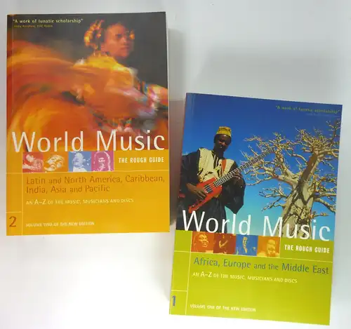 Broughton, Simon / Ellingham, Mark / Trillo, Richard: World Music. Volume 1: Africa, Europe and the Middle East + Volume 2: Latin and North America, Caribbean, India, Asia and Pacific. An A-Z of the Music, Musicians and Discs (Broughton, Ellingham with Ja