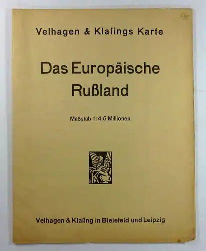 Velhagen & Klasing (Hg.): Das Euopäische Russland. Maßstab 1:4,5 Millionen. 