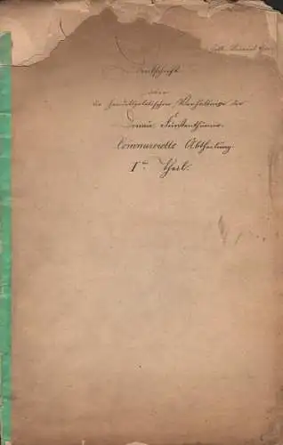 Spiegelthal, L(udwig) (Peter): Denkschrift über die handelspolitischen Verhältnisse der Donau-Fürstenthümer. Commercielle Abtheilung. 1. Theil. (apart). Berlin, den 10. August 1850. 