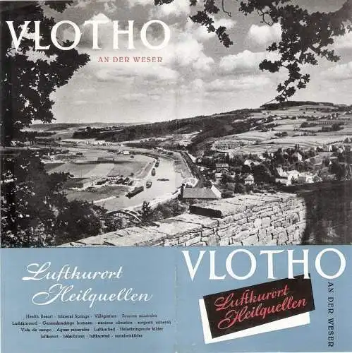 Städt. Verkehrsamt Vlotho /Verkehrsverband Weserbergland (Hrsg.): Vlotho an der Weser. Luftkurort. Heilquellen. (Reiseprospekt, 1954). 
