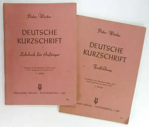 Winter, Peter: Deutsche Kurzschrift. 2 Hefte: Lehrbuch für Anfänger + Fortbildung. 