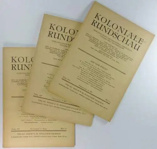 Ramsay, Hans von / Carl Troll: Koloniale Rundschau. Monatsschrift für Koloniale Wirtschaft, Völker- und Länderkunde. Jahrgang 1931 - Hefte 3-4/ 5-6 /7-8. 
