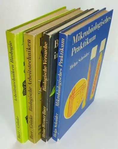 Baer, Heinz Werner / Schröder, Helga / Grönke, Ottokar: Konvolut "Biologie   Mikrobiologie Lehrbücher"   4 Titel:1.: Baer / Grönke: Biologische Arbeitstechniken für.. 