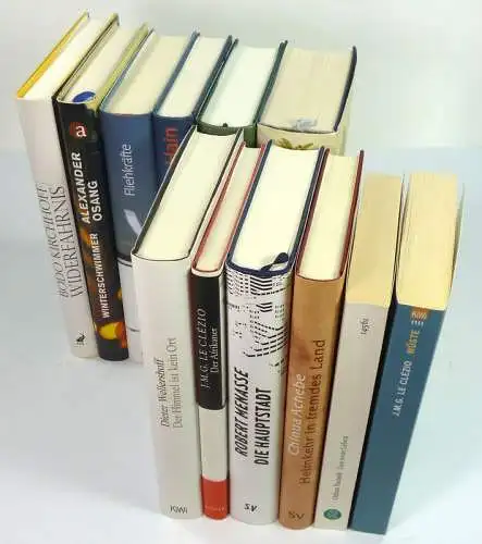 (Div. Autoren): Konvolut 12 Bde. Romane. Osang. Pamuk. Kirchhoff. Menasse. Wellershoff. Kinsky. Le Clezio (u.a.). 