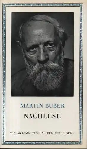 Buber, Martin: Nachlese. 