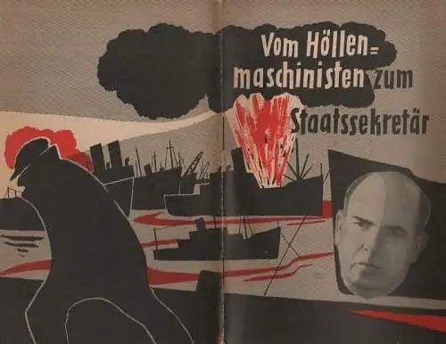 Wollweber, .. [Sonstige] /  Freiheit-Aktion der Jugend Bonn Bundesstelle 1954 (Hrsg.): Vom Höllenmaschinisten zum Staatssekretär. (d.i. Wollweber). 