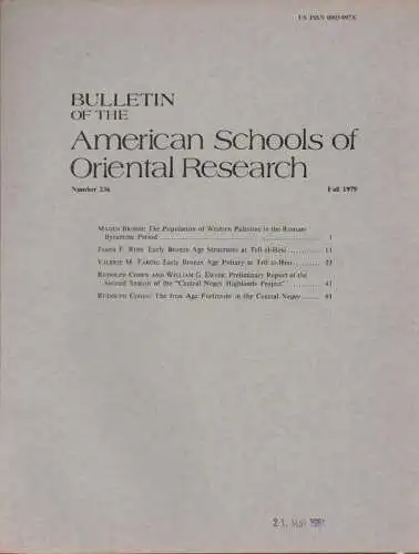 The American Schools of Oriental Research (Hrsg.): Bulletin of the American Schools of Oriental Research. Number 236 , Fall 1979. (BASOR). 