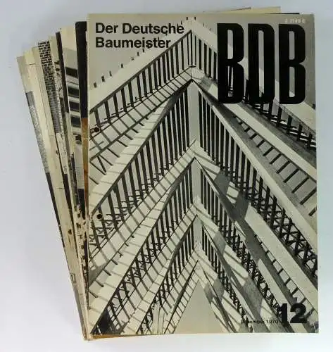 Gerigk, Herbert (Schriftl.): Der Deutsche Baumeister BDB. Fachzeitschrift für das Bauwesen und Organ des BDB - Bund Deutscher Baumeister, Architekten und Ingenieure e.V. Hefte 3-9 und 11-12 / 1970. 