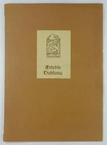 Bamberg, Alfred (Hg.): Erlebte Dichtung. Hans Langewiesche zu seinem 50. Buchhändler-Jubiläum und 50. Literarischen Abend. Herausgegeben im Auftrage der Stadt Eberswalde. 