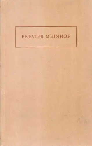 Meinhof, Carl: Brevier Meinhof. (Vorw. Dempwolff). 