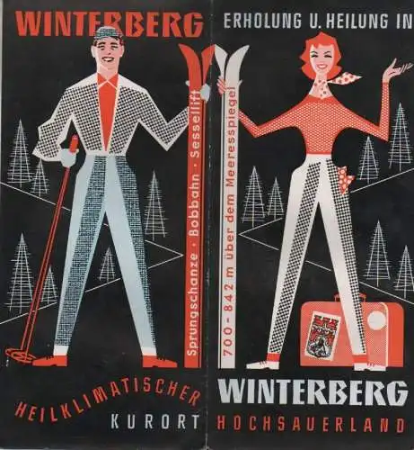 Stadt Winterberg (Hrsg.): Erholung und Heilung in Winterberg. Hochsauerland. Winterberg. Heilklimatischer Kurort. (Reiseprospekt, um 1954). 