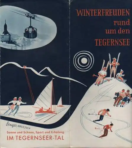 FVG Tegernseer-Tal (Hrsg.): Winterfreuden rund um den Tegernsee. Sonne und Schnee, Sport und Erholung im Tegernsseer-Tal. (Reiseprospekt, 1954). 