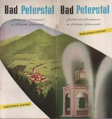 Kurverwaltung Bad Peterstal (Hrsg.): Bad Peterstal. Heilbad und Kneippkurort im Badischen Schwarzwald (Reiseprospekt von 1958). 