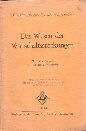 Kowalewski, Nikolaus: Das Wesen der Wirtschaftsstockungen. 