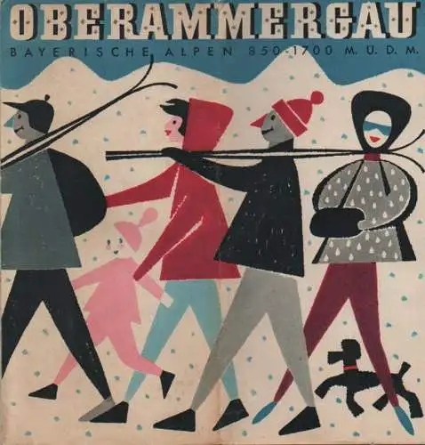 Verkehrsamt Oberammergau (Hrsg.): Oberammergau. Bayerische Alpen. (Reiseprospekt, 1957). 