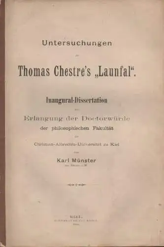 Münster, Karl: Untersuchungen zu Thomas Chestre's "Launfal". (Dissertation). 