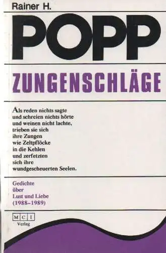 Popp, Rainer H: Zungenschläge. Gedichte über Lust und Liebe. (1988 - 1989). 