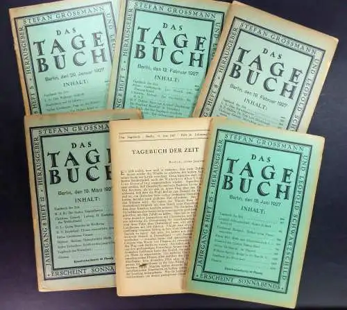 Grossmann, Stefan / Schwarzschild, Leopold (Hg.): Konvolut "Das Tagebuch"   9 Hefte:29. Januar 1927   (H. 5) S. 165 20412. Februar 1927.. 