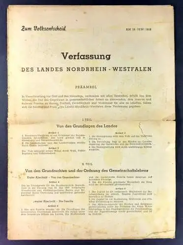 Land Nordrhein-Westfalen (Hg.): Informationsblatt zur Abstimmung über die Verfassung des Landes Nordrhein-Westfalen am 18. Juni 1950. 