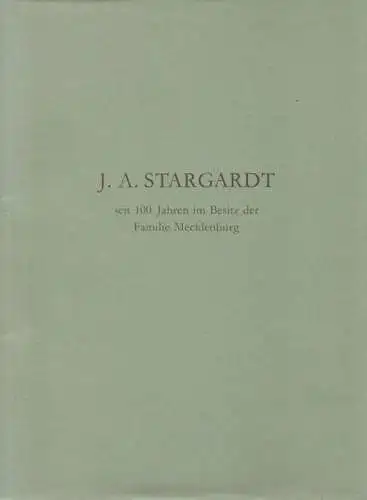 (Storm, Theodor): Theodor Storm. Briefe an seinen Sohn Hans ; Katalog, gewidmet dem Andenken an Günther Mecklenburg ; J. A. Stargardt seit 100 Jahren im Besitz der Familie Mecklenburg. (Katalog / J. A. Stargardt 633). 