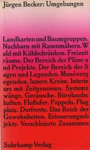 Becker, Jürgen: Umgebungen. 