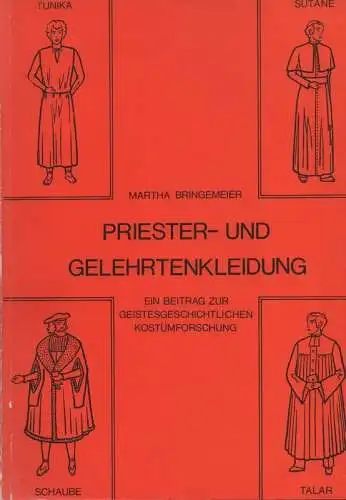 Bringemeier, Martha: Priester- und Gelehrtenkleidung. Tunika, Sutane, Schaube, Talar ; ein Beitrag zu einer geistesgeschichtlichen Kostümforschung. (Rheinisch-westfälische Zeitschrift für Volkskunde : Beiheft ; 1). 