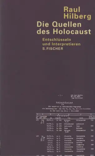 Hilberg, Raul: Die Quellen des Holocaust. Entschlüsseln und interpretieren. 
