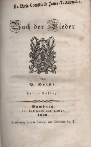 Heine, Heinrich: Buch der Lieder. 