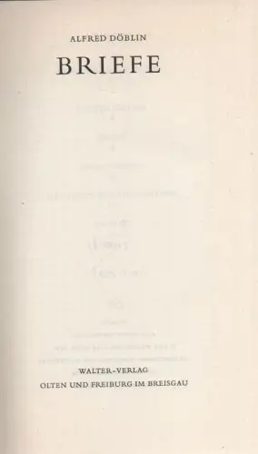 Döblin, Alfred: Briefe. Bd1 (apart). 