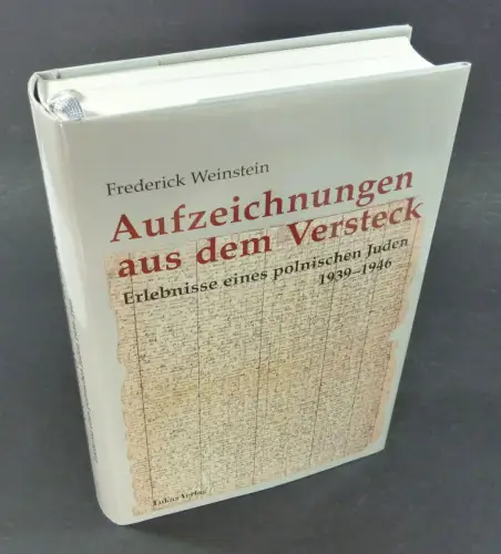 Weinstein, Frederick: Aufzeichnungen aus dem Versteck. Erlebnisse eines polnischen Juden 1939-1946. Aus dem Polnischen übersetzt von Jolanta Wozniak-Kreutzer, herausgegeben und mit einem Kommentar versehen von Barbara Schieb und Martina Voigt. 